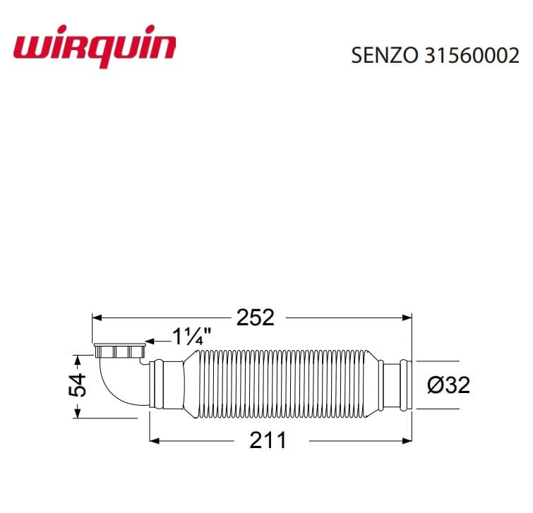 Σιφών Νεροχύτη εξοικονόμησης χώρου Wirquin Senzo 1 1/4'' για νιπτήρα 31560002 - 4