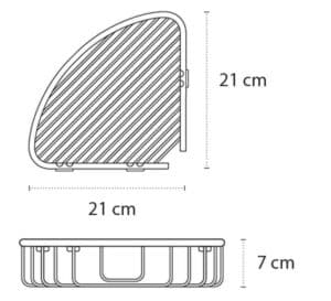 Γωνιακό καλάθι σχαρωτό Karag Reti 963855 Ματ Μαύρο 21x21x7cm - 3