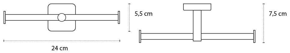 Χαρτοθήκη διπλή Karag Quattro 442255 Ματ Μαύρο 24x7,5x5,5cm - 2