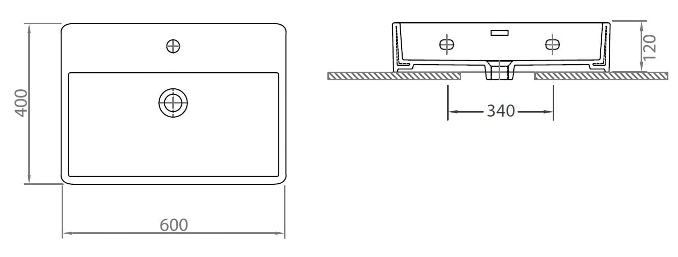 Νιπτήρας κρεμαστός Karag Contour 61060 Λευκό 60x40 - 3
