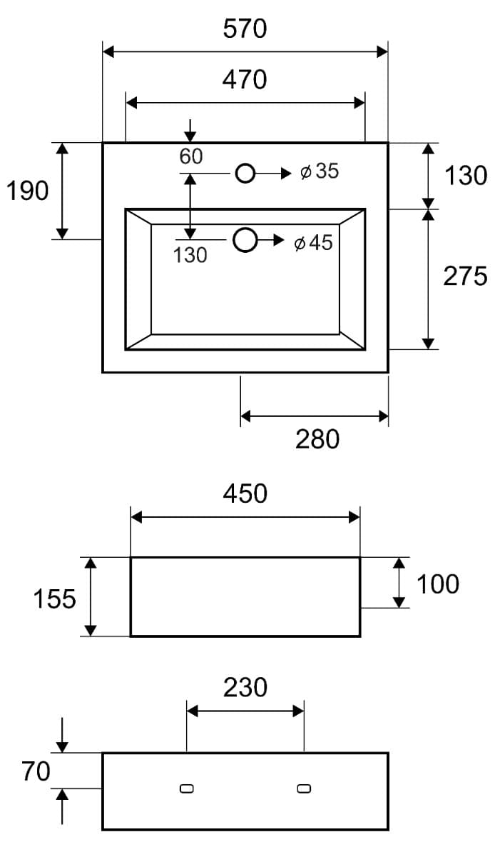 Νιπτήρας κρεμαστός Karag LT 5027 Λευκό 56x45 - 3