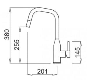 Μπαταρία κουζίνας Elleci Dora Plus Inox Σατινέ Υ38cm - 3