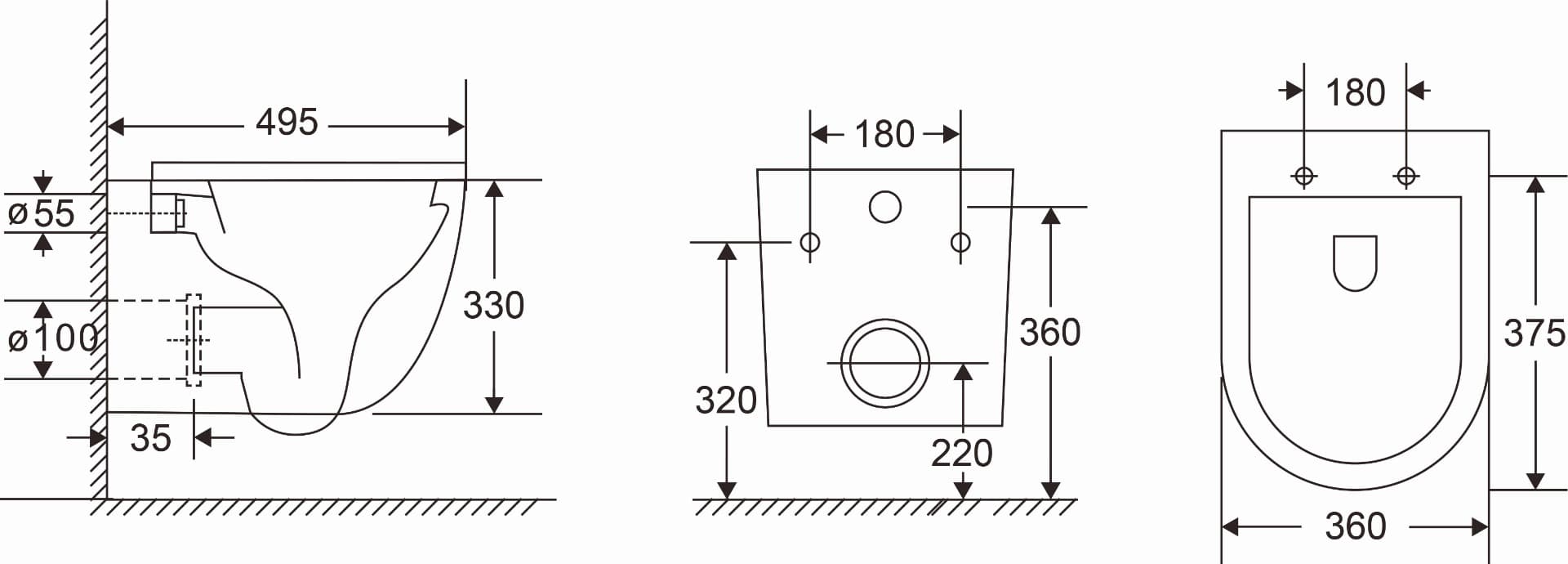 Λεκάνη κρεμαστή rimless με κάλυμμα soft close Karag Milos LT 046E-NR Λευκό 37x49cm - 3