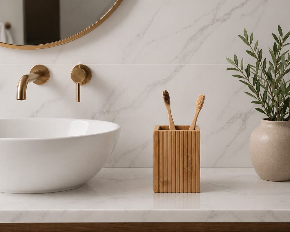 Ποτηροθήκη από Bamboo 8.8x6.6x12.4cm MRShome DF-0086000 - 4