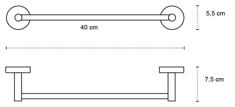 Πετσετοκρεμάστρα Karag Uno 1240 Χρώμιο 40×7,5×5,5cm - 2