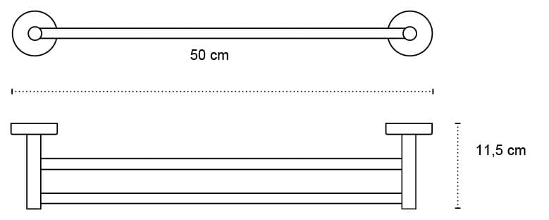 Πετσετοκρεμάστρα διπλή Karag Uno 125299 Inox Σατινέ 50×11,5cm - 2