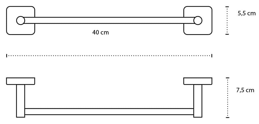 Πετσετοκρεμάστρα Karag Quattro 4240 Χρώμιο 40×7,5×5,5cm - 2