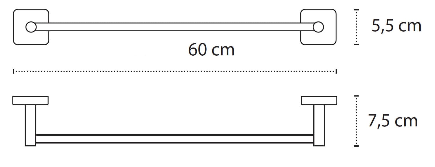 Πετσετοκρεμάστρα Karag Quattro 426055 Ματ Μαύρο 60×7,5×5,5cm - 2