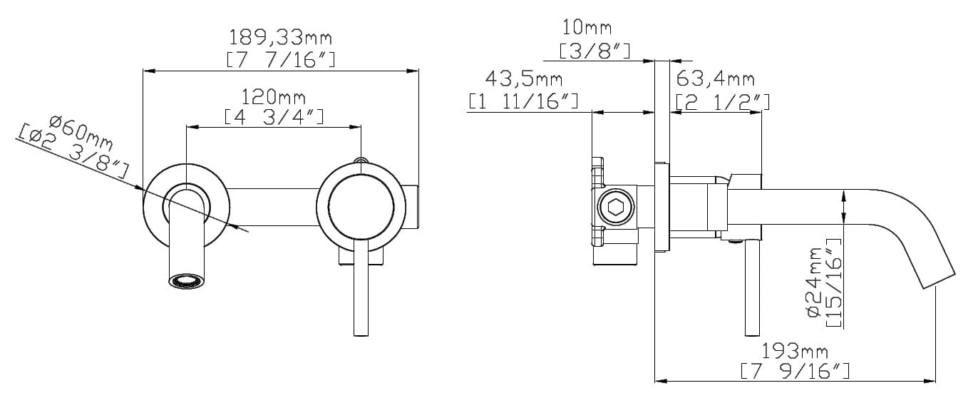 Μπαταρία Νιπτήρος Εντοιχισμού Karag Artemis 911-P-C Χρώμιο - 2