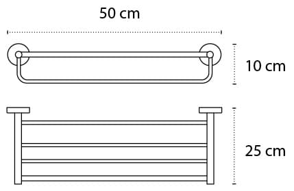 Ραφιέρα πετσετών Karag Uno 9625 Χρώμιο 50×25×10cm - 2