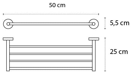 Ραφιέρα πετσετών Karag Uno 9695 Χρώμιο 50×25×5,5cm - 2