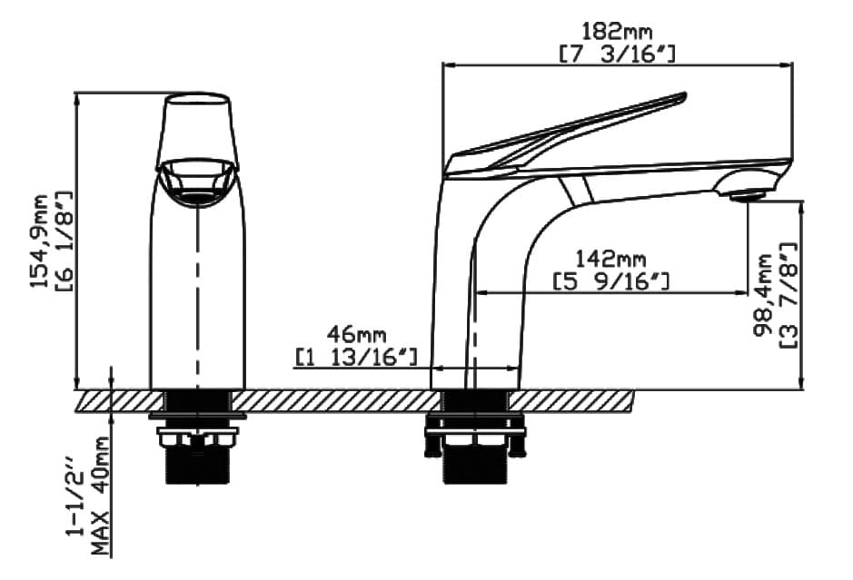 Μπαταρία Νιπτήρος Karag Lea B05001-GM Gun Metal - 2