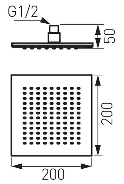 Κεφαλή Ντους 20x20cm Ferro Slim DSN04 Χρώμιο - 2