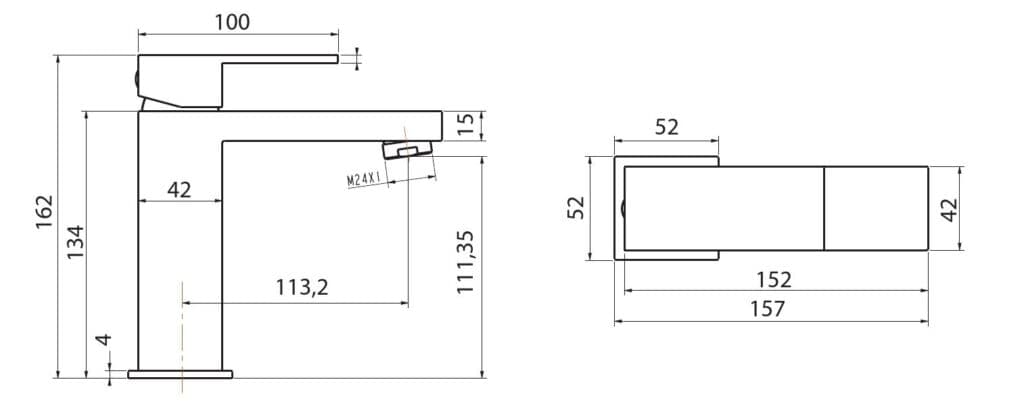 Μπαταρία Νιπτήρος Karag Delos FV11C299-CP Χρώμιο - 2