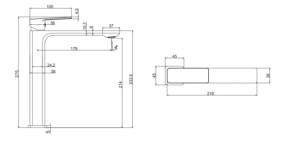Μπαταρία Νιπτήρος Ψηλή Karag Delos FV11C299H-CP Χρώμιο - 2