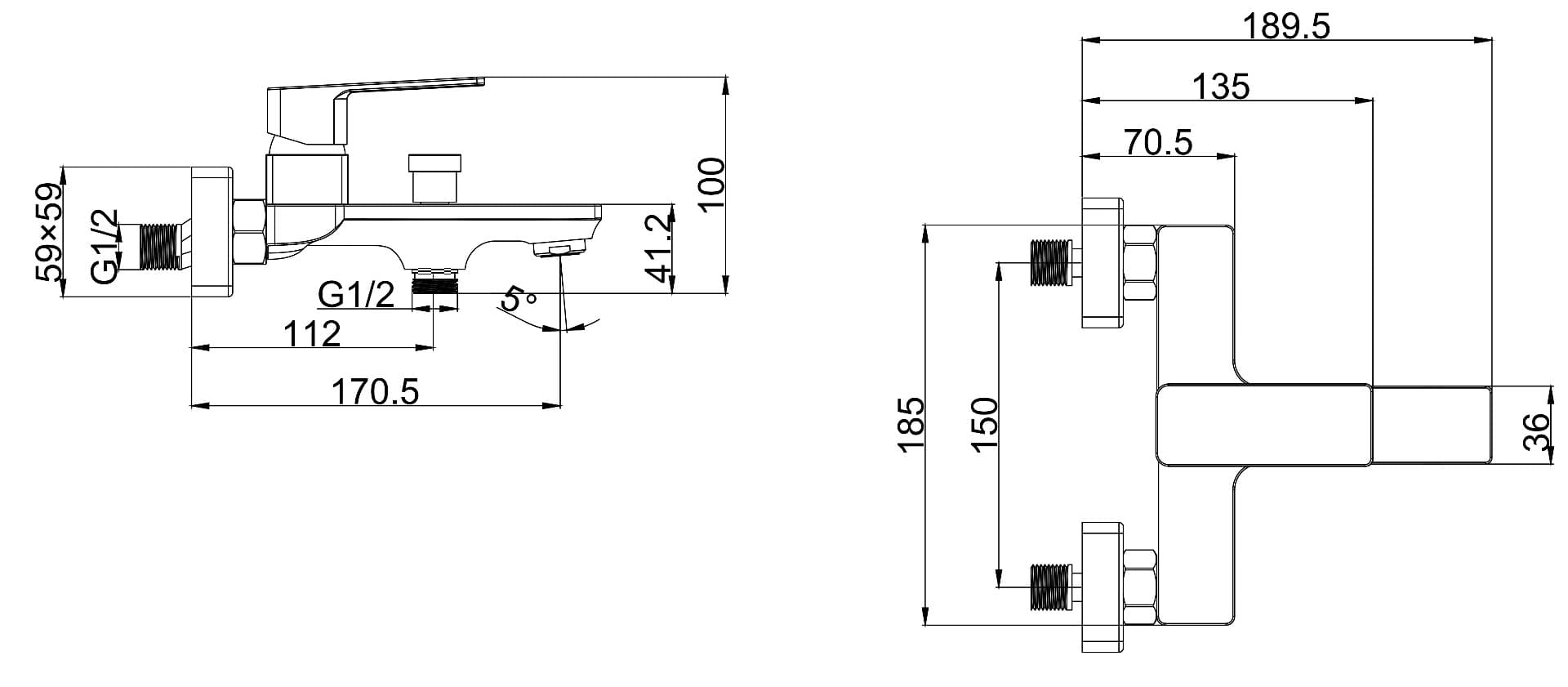 Μπαταρία Λουτρού Karag Delos FW41C299-1BL Ματ Μαύρο (χωρίς τηλέφωνο και σπιράλ) - 2