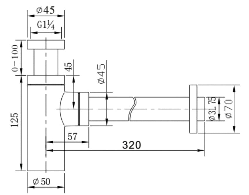 Σιφόνι Νιπτήρος Karag LF9005 Ματ Λευκό - 2