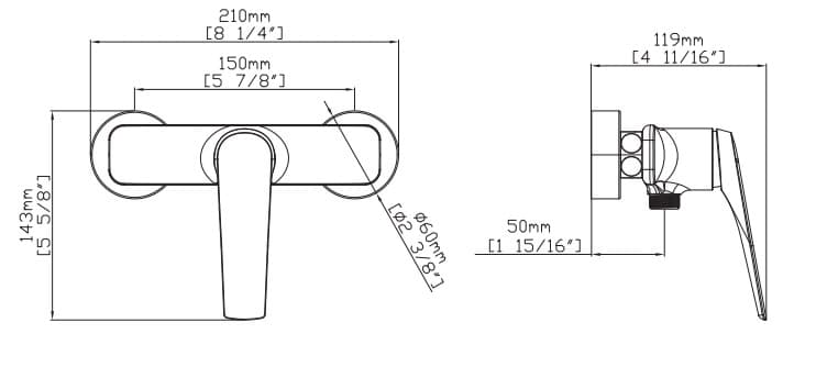 Μπαταρία Ντους Karag Lea SO05011-GM Gun Metal (χωρίς τηλέφωνο και σπιράλ) - 2