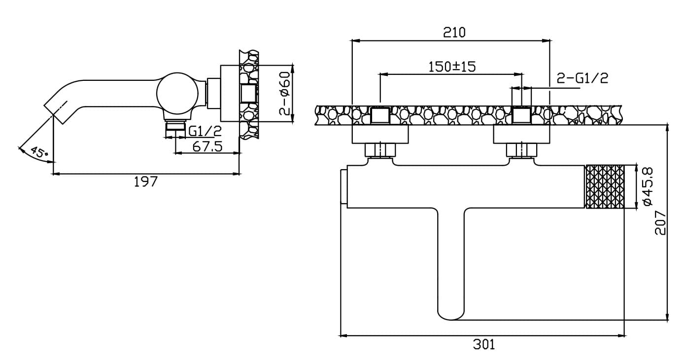 Μπαταρία Λουτρού Karag Joan 24603-425A-BP Brass Pattern (χωρίς τηλέφωνο και σπιράλ) - 2