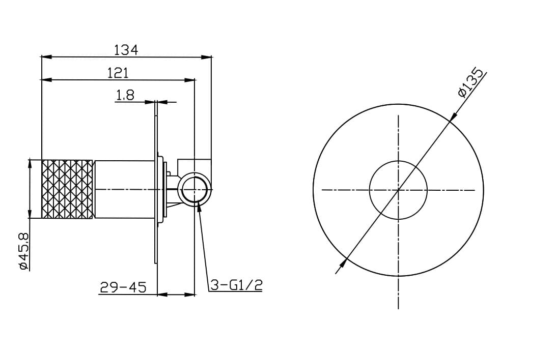Μίκτης Εντοιχισμού 1 εξόδου Karag Joan 24666-425A-BP Brass Pattern - 2