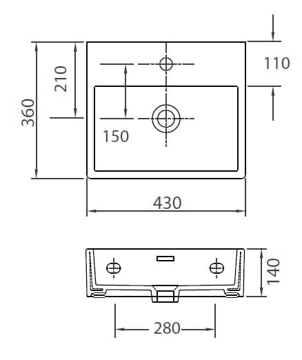 Νιπτήρας κρεμαστός Karag Daphne 53708 Λευκό 43×36×14cm - 2