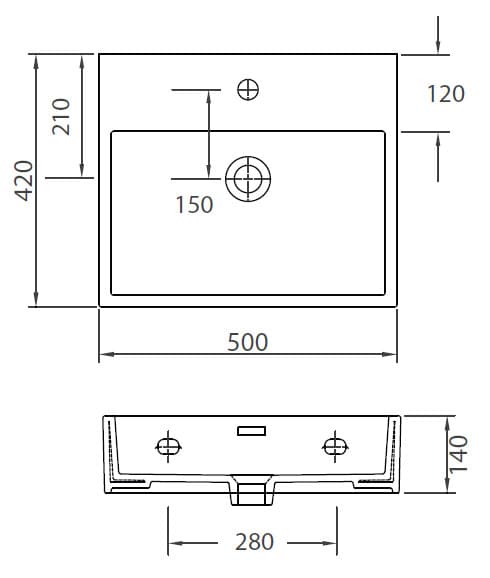 Νιπτήρας κρεμαστός Karag Daphne 53709 Λευκό 50×42×14cm - 2