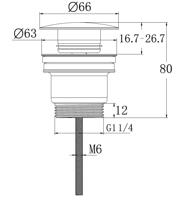 Βαλβίδα νιπτήρος Karag Eternity AC614 Inox Σατινέ (ανοξείδωτο SS316) - 2