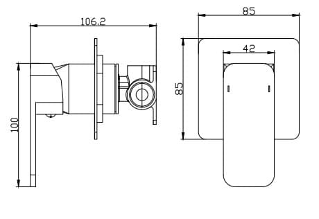 Μίκτης Εντοιχισμού 1 εξόδου Karag Delos FV11Q299-BL Ματ Μαύρο - 2