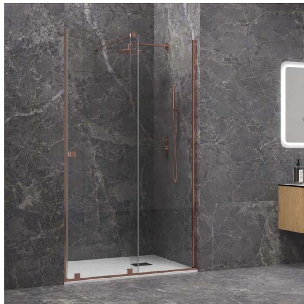 Καμπίνα Ντουζιέρας από τοίχο σε τοίχο Karag Animus 400 Rose Gold Clear Glass Ύψος 200cm