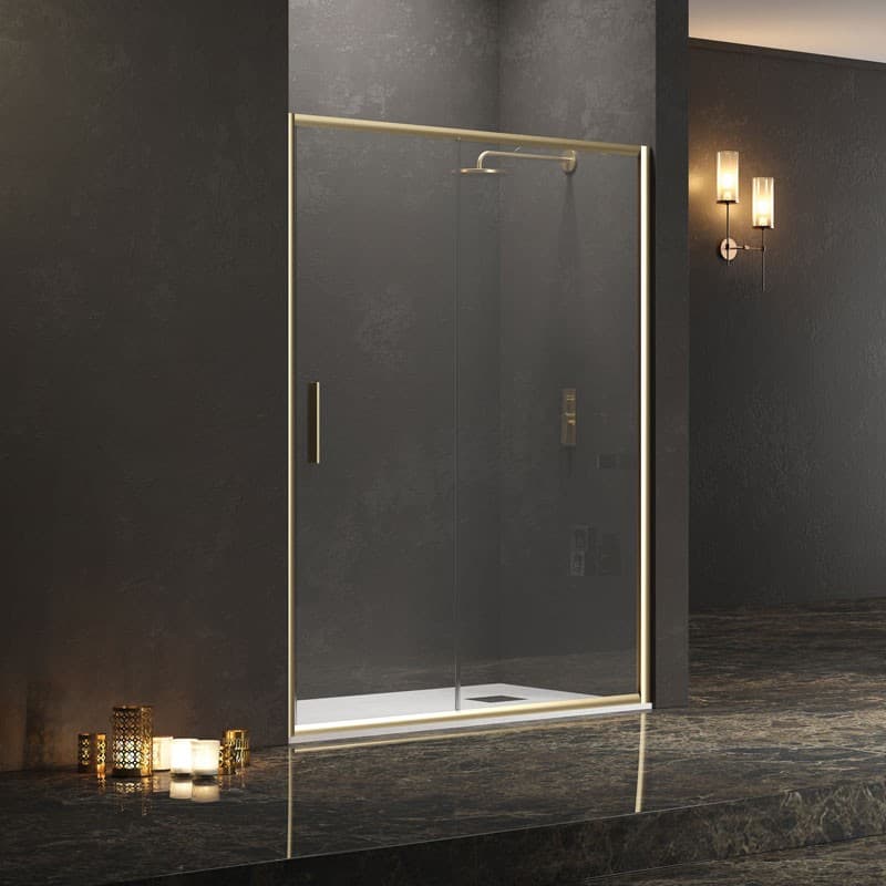 Καμπίνα Ντουζιέρας από τοίχο σε τοίχο Karag Efe 600 Gold Brushed Clear Glass Ύψος 190cm