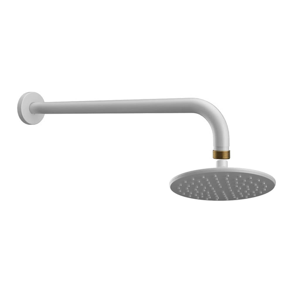Κεφαλή Ντους Φ20cm με Βραχίονα Τοίχου Karag H13801-B + AC00903-B Ματ Λευκό
