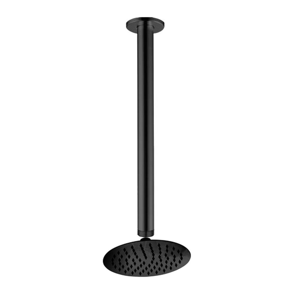 Κεφαλή Ντους Φ20cm με Βραχίονα Οροφής 50cm Karag H13801-N + 9J-N Ματ Μαύρο