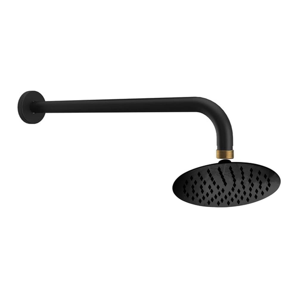 Κεφαλή Ντους Φ20cm με Βραχίονα Τοίχου Karag H13801-N + AC00903-N Ματ Μαύρο