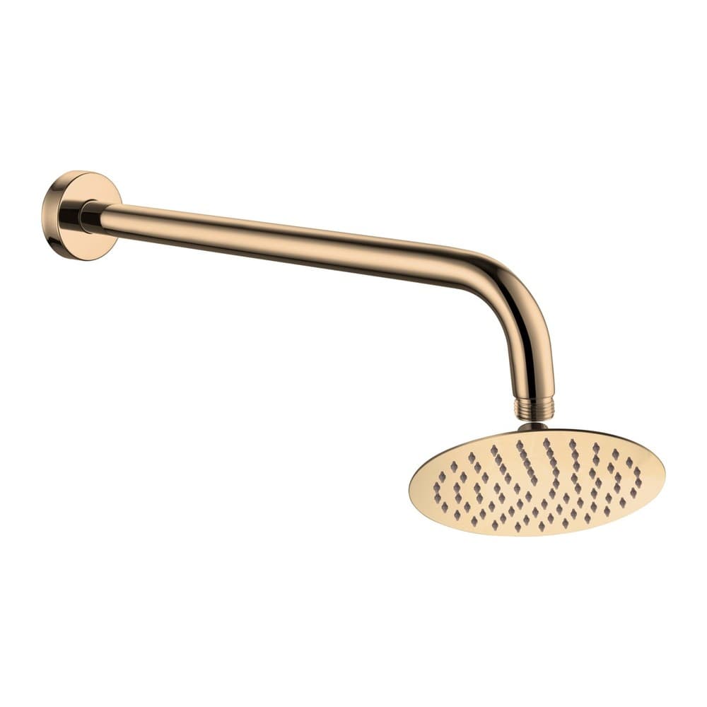 Κεφαλή Ντους Φ20cm με Βραχίονα Τοίχου Karag H13801-RS + AC00903-RS Rose Gold