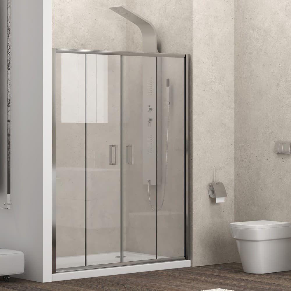 Καμπίνα Ντουζιέρας από τοίχο σε τοίχο Karag New Flora 600 Χρώμιο Clear Glass Ύψος 180cm