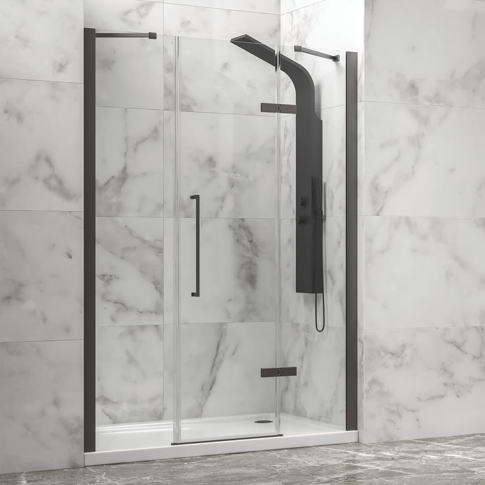 Καμπίνα Ντουζιέρας από τοίχο σε τοίχο Karag Tinos 600 Metal Gun Clear Glass Ύψος 200cm