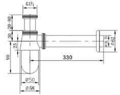 Σιφόνι Νιπτήρος Karag LF9015 Χρώμιο - 2