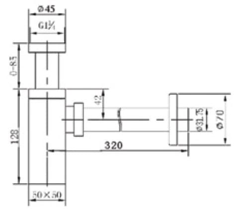 Σιφόνι Νιπτήρος Karag LF9026 Ματ Μαύρο - 2
