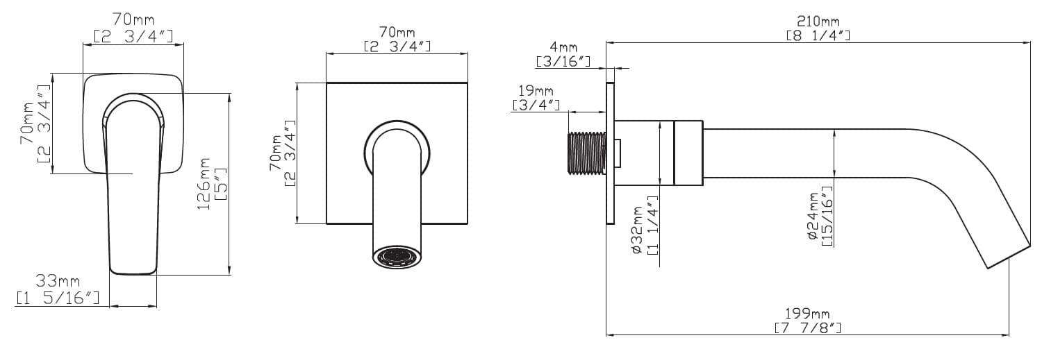Μπαταρία Νιπτήρος Εντοιχισμού Karag Lea SO05021-GM Gun Metal - 2