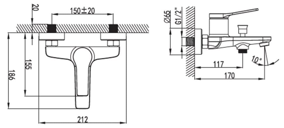 Μπαταρία Λουτρού Karag Andare WNX238073PH Ματ Λευκό - 2