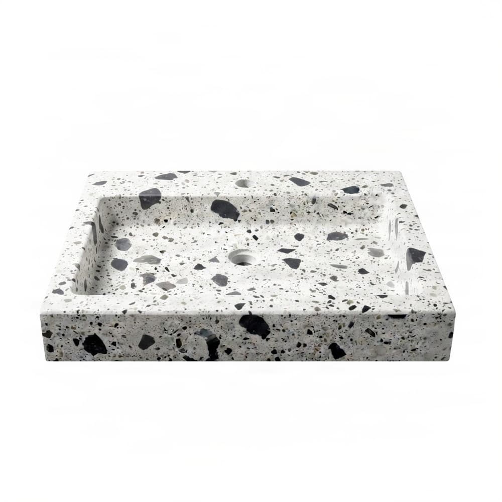 Νιπτήρας κρεμαστός και επίπλου Urbi et Orbi Plura Terra Terrazzo White 70×50×12cm