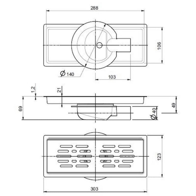 Κανάλι Ντους Ferplast Linea Minimal 04528 Χρώμιο 30x10cm Υ6,9cm - 3