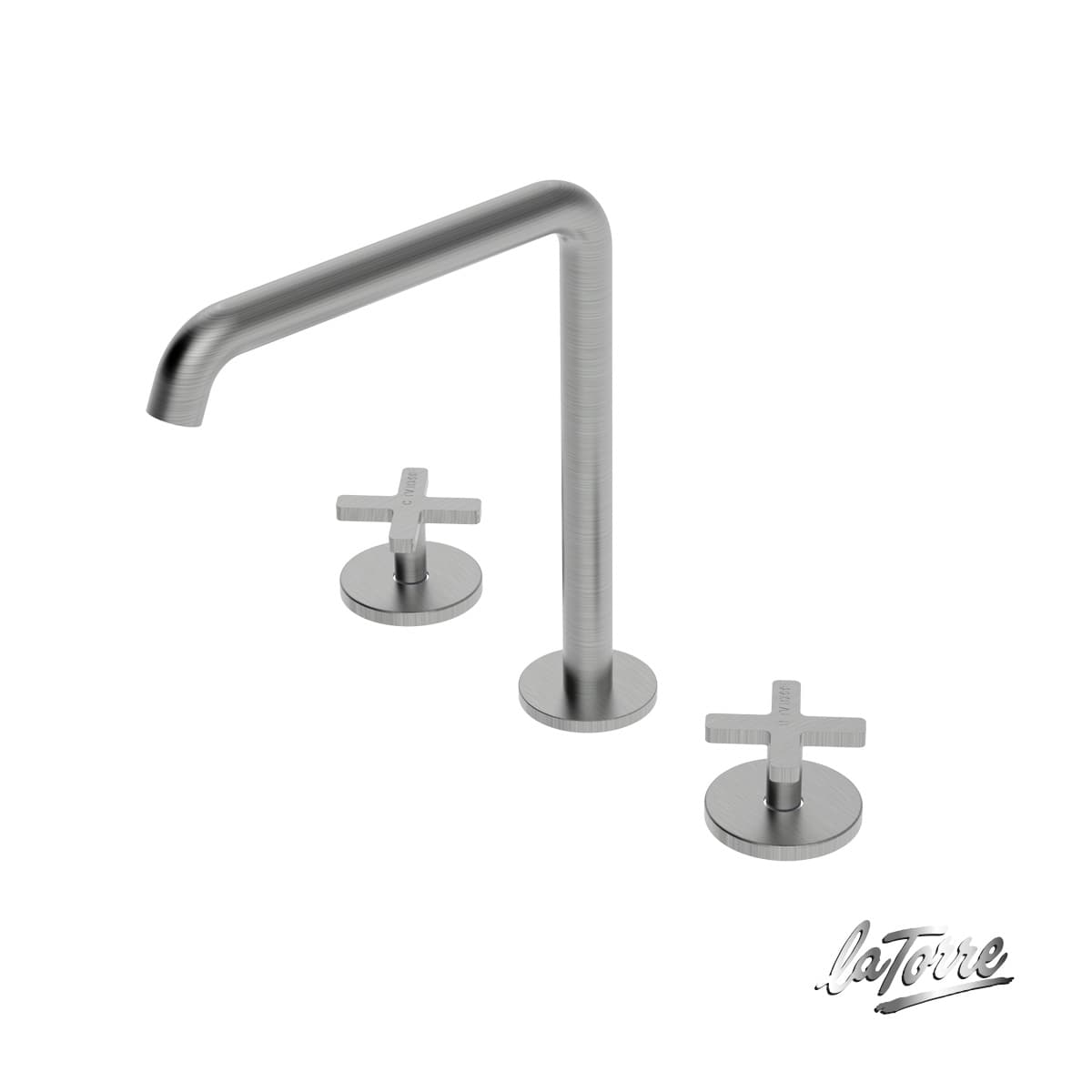 Μπαταρία Νιπτήρος La Torre Elle Cross 38102-110 Inox Brushed (3 οπών)