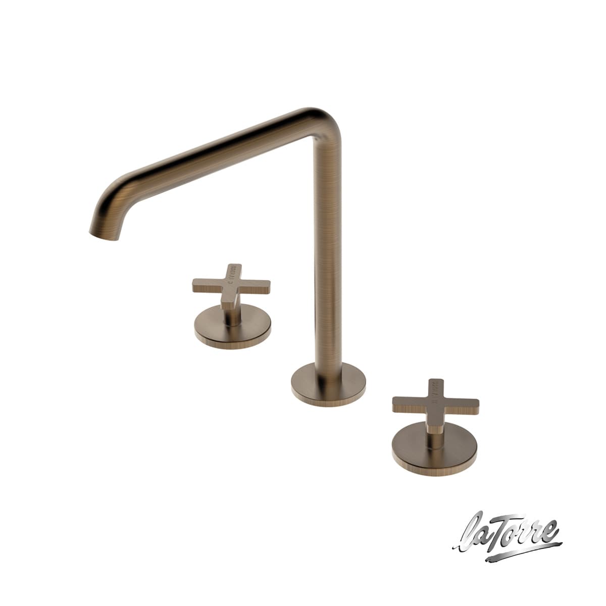 Μπαταρία Νιπτήρος La Torre Elle Cross 38102-221 Antique Brass (3 οπών)