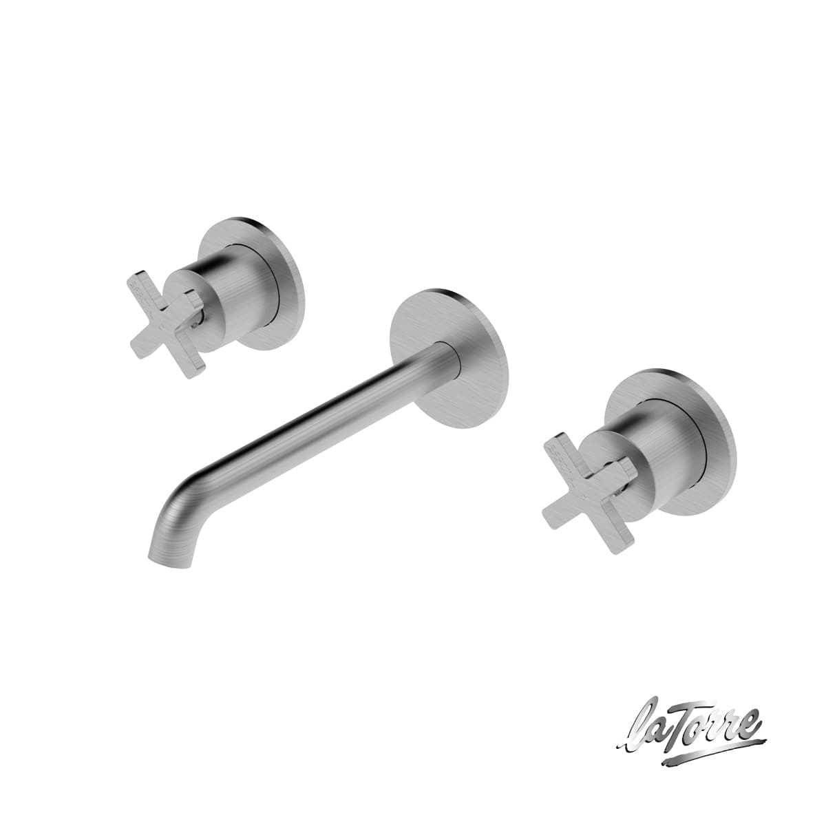 Μπαταρία Νιπτήρος Εντοιχισμού La Torre Elle Cross 38118-110 Inox Brushed (3 οπών)