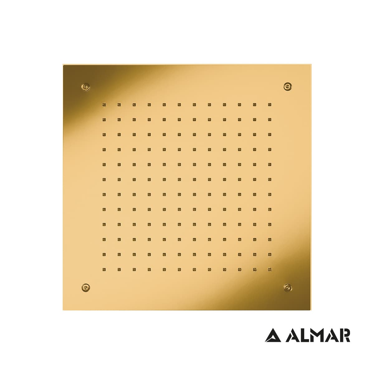 Κεφαλή Ντους Οροφής Εντοιχισμού Almar E044046-211 Square Temptation Gold Brushed PVD 38x38cm