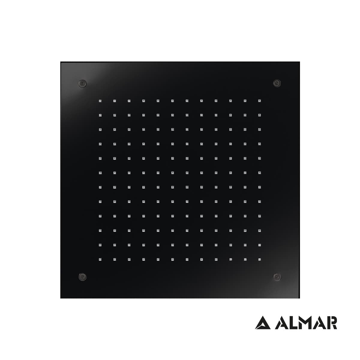 Κεφαλή Ντους Οροφής Εντοιχισμού Almar E044046-400 Square Temptation Ματ Μαύρο 38x38cm