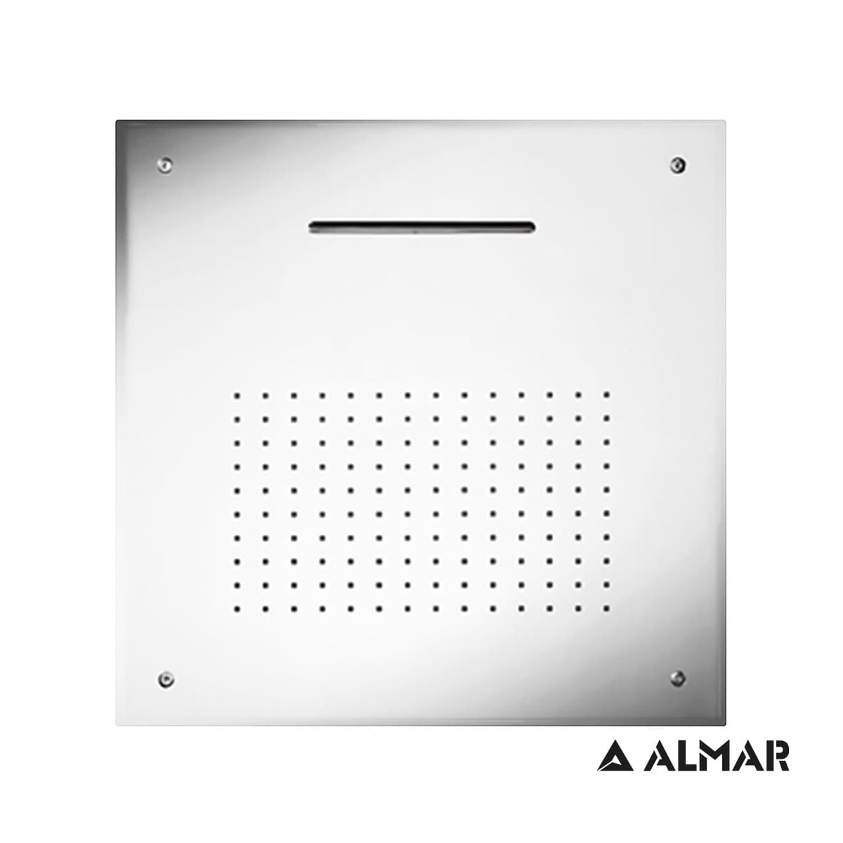 Κεφαλή Ντους Οροφής Εντοιχισμού Almar E044109-111 Square Temptation XL Inox Σατινέ 50x50cm