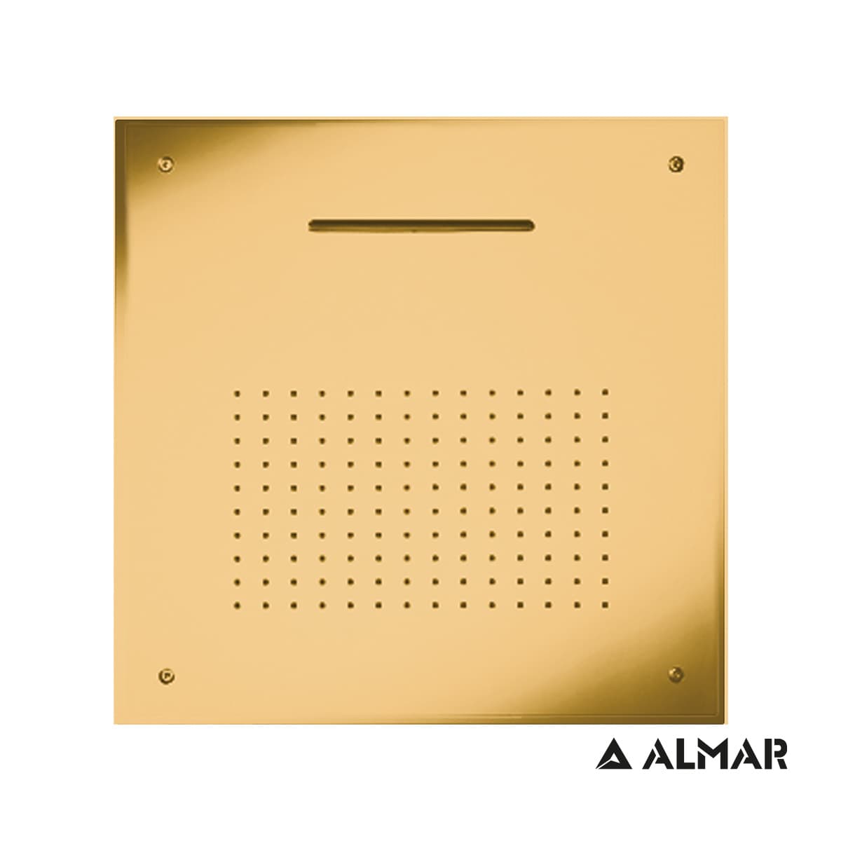 Κεφαλή Ντους Οροφής Εντοιχισμού Almar E044109-211 Square Temptation XL Gold Brushed PVD 50x50cm