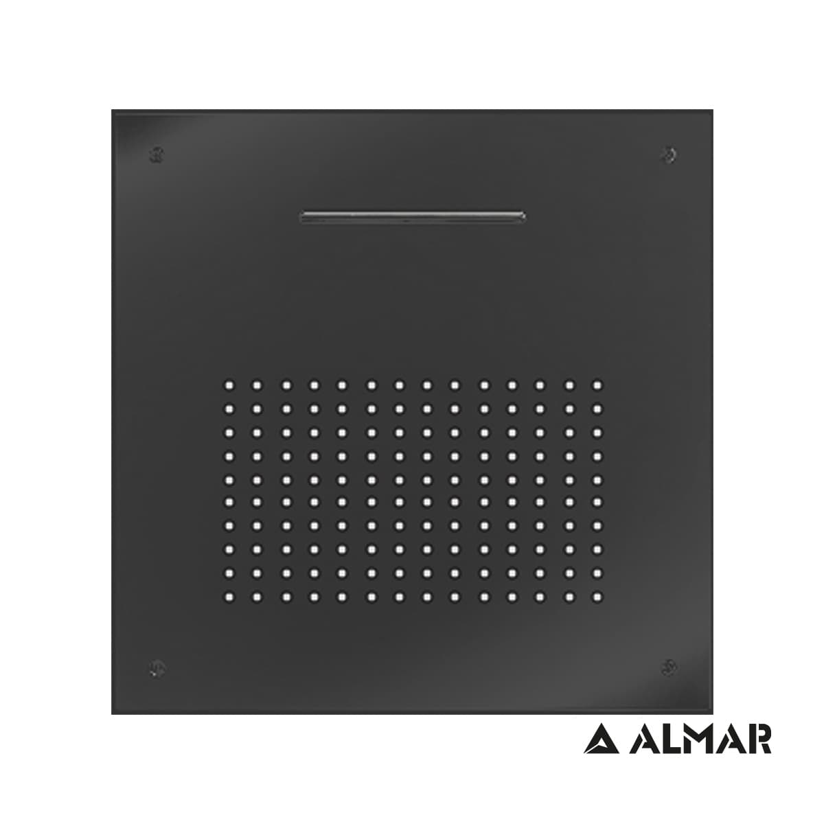 Κεφαλή Ντους Οροφής Εντοιχισμού Almar E044109-411 Square Temptation XL Black Brushed PVD 50x50cm